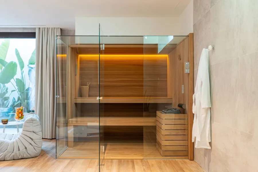 zona de sauna Villa Leiro Residences